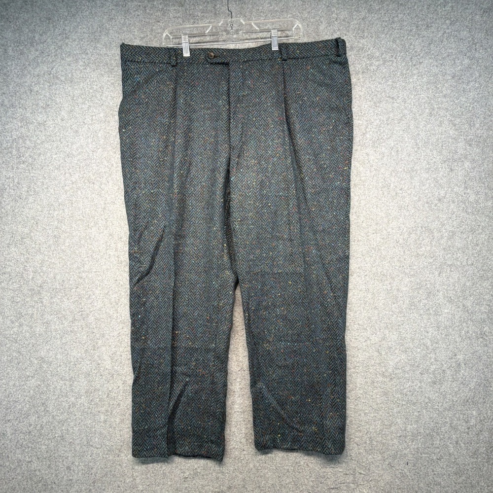 Peter Christian Ireland Woven Tweed Wool Trousers Mens 46x29 Fleck Pleated